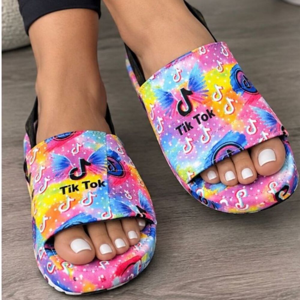 NEW Women’s Mexican Sandals US 8 MX 25 Rainbow Tie Dye Platform Slingback